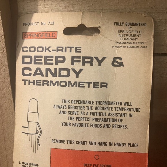 Vintage Springfield Deep Fry And Candy Thermometer #713 Original Price Sticker - Picture 6 of 6